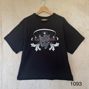 VTG Y2K Harley Davidson Motorcycles Grunge Graphic T Shirt Black Size XL Plz See